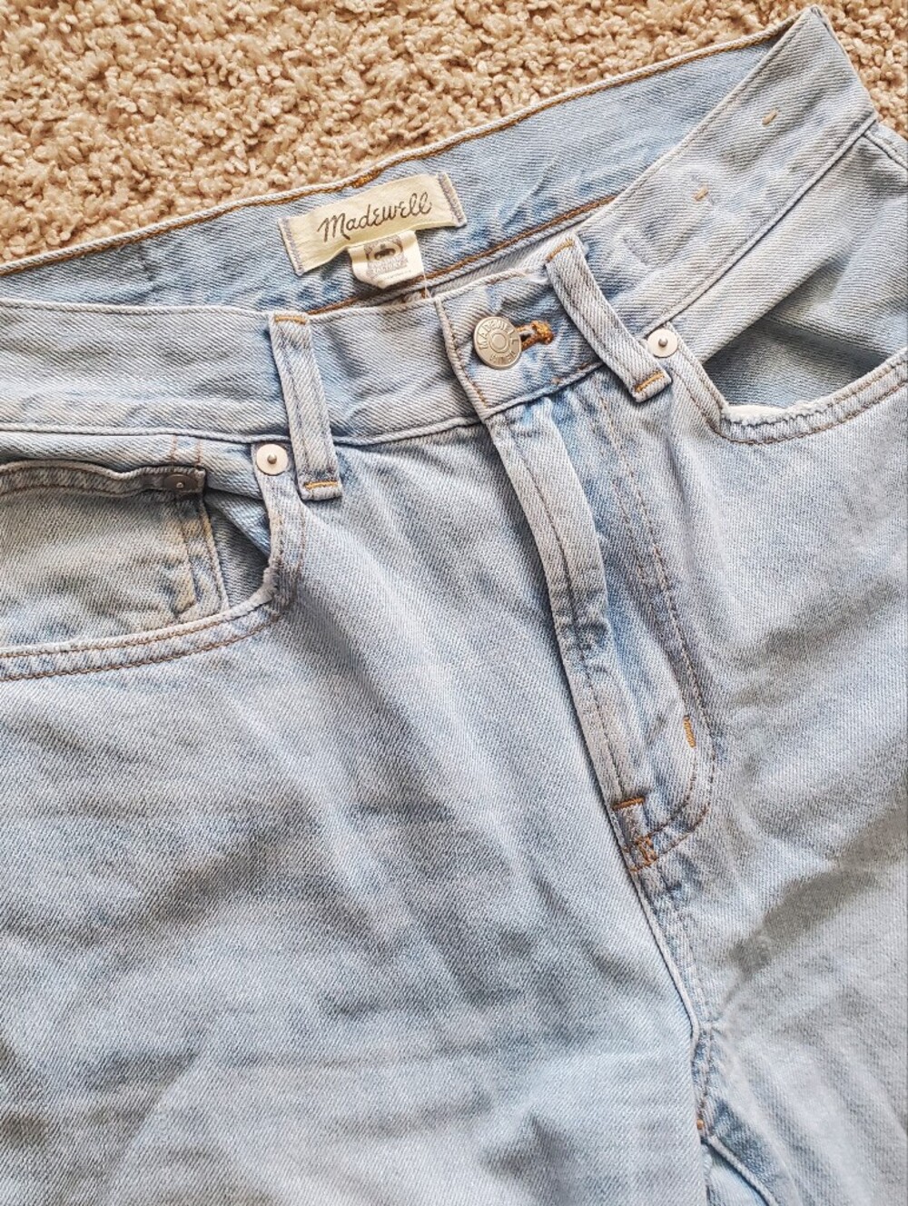 Madewell The Perfect Vintage Wide Leg Crop Jean Light Blue Womens Size 24 Cotton - Picture 4 of 9